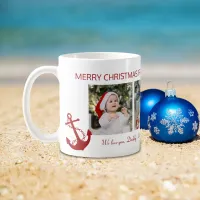 Merry Christmas Daddy Nautical 4 Photo Collage Coffee Mug