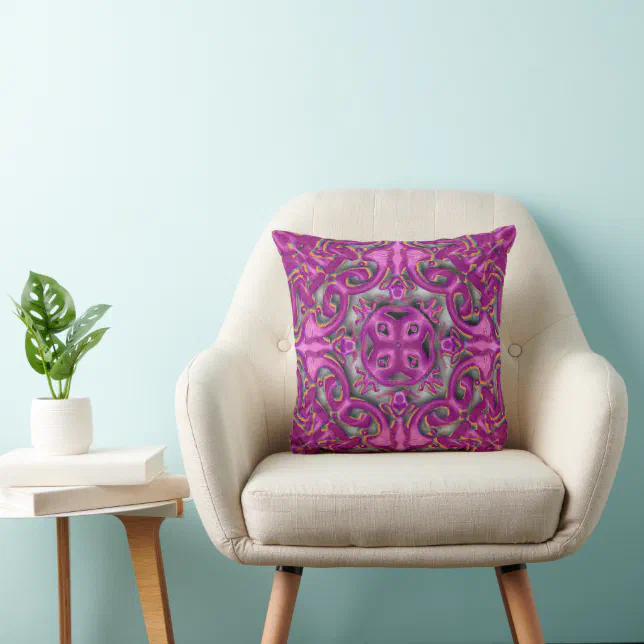 Symmetrical pattern (azulejos like) throw pillow