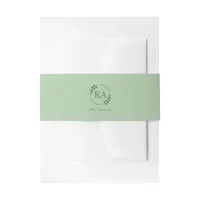 Personalized Greenery and Monogram Wedding Invitation Belly Band