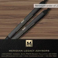 Elegant Black Classic Monogram Pen