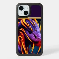 Cobra snake with vibrant orange and purple scales iPhone 15 case