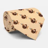 Thanksgiving Dinner Quirky Turkey  Neck Tie