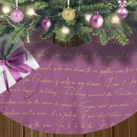 MagentaGold Christmas Typography Pattern#36 ID1009 Brushed Polyester Tree Skirt