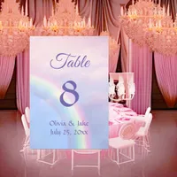 Rainbow of hope - pastel, wedding   table number