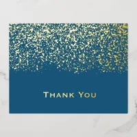 Blue Jay and Gold Foil Wedding Thank You  Foil Holiday Postcard