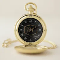 Elegant, Sophisticated Striped Monogram Pocket Watch