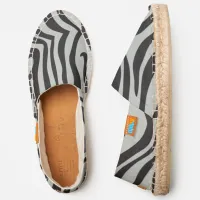 Black and White Zebra Pattern Lines Espadrilles