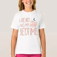 Girly "I Read Past My Bedtime" Funny Book Lover T-Shirt