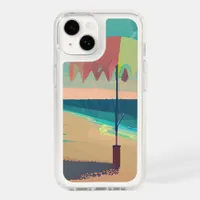 Coral Beach Chair, Umbrella, Teal Beach Speck iPhone 14 Case