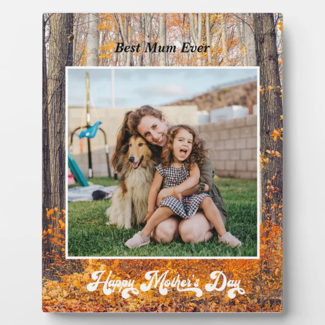 Happy Mother's Day Fall Leaves with Message Plaque