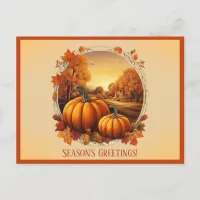 Autumn Fall Season's Greetings Postcard