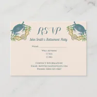 Elegant Coastal Crab Feast Retirement Party RSVP  Enclosure Card