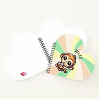 Cute Kawaii Monkey with Bubble Tea Personalized Notebook