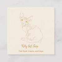 Golden Cat Square Business Card