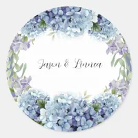 Forget-Me-Not Flowers Watercolor Elegant Classic Round Sticker