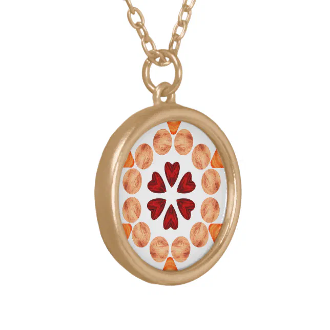 Hearts and circles in Kaleidoscope Gold Plated Necklace