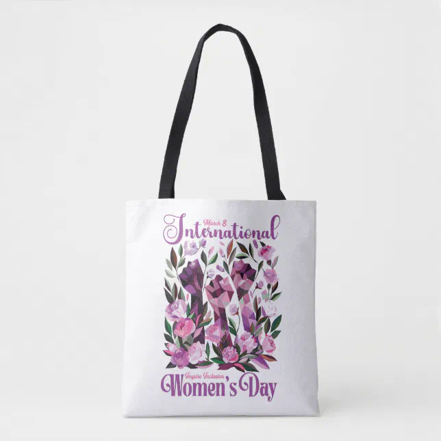 International Women's Day Floral Fists March 8 Tote Bag