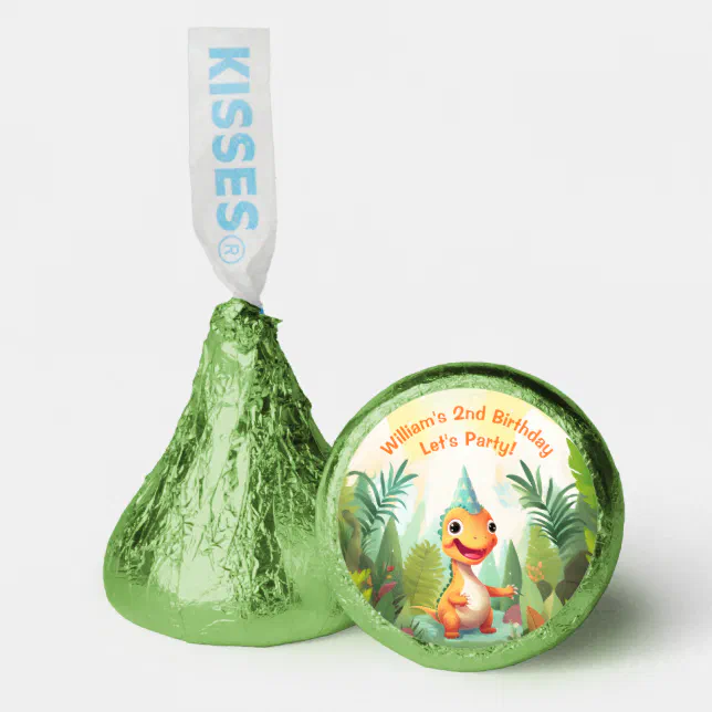 Cute Dinosaur Tropical Forest | Dino Kids Birthday Hershey&#174;'s Kisses&#174;