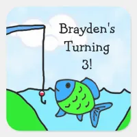 Personalized Gone Fishing Boy's Birthday Stickers