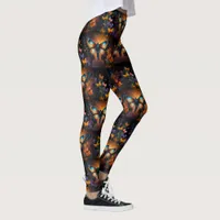 Twilight Symphony: Butterfly in a Cosmic Garden Leggings