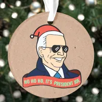 Funny President Joe Biden in Sunglasses Christmas Ornament