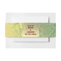 Autumn Shades of Green and Yellow Invitation Bands Invitation Belly Band