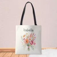 Flower Bouquet Pretty Floral Elegant Personalized Tote Bag