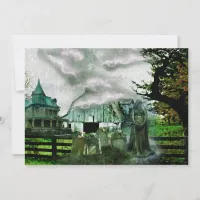 *~* Spooky Bolts Lightneing House HALLOWEEN CARD