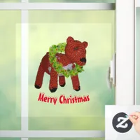 Window Cling - Reindeer with Wreath