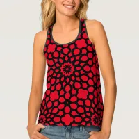 Red and Black Snowflake pattern Tank Top