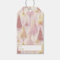 Pink Gold Christmas Reindeer Pattern#13 ID1009 Gift Tags