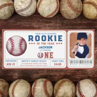 Rookie of the Year 1st Birthday Baseball Ticket Invitation