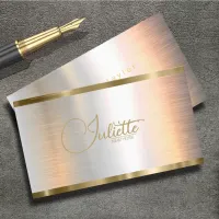 Brushed Metal Gold Banding Calligraphy ID801 Business Card