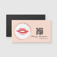 Rose Gold and Blush Pink Makeup Artist QR Code