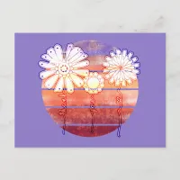 Thank You Flowers at Sunset - Purple Postcard