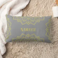 Yellow and Gray Mandala Lumbar Pillow