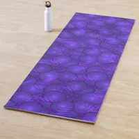 Purple planets, modern fractal pattern yoga mat