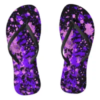 Purple Paint Splatters Flip Flops