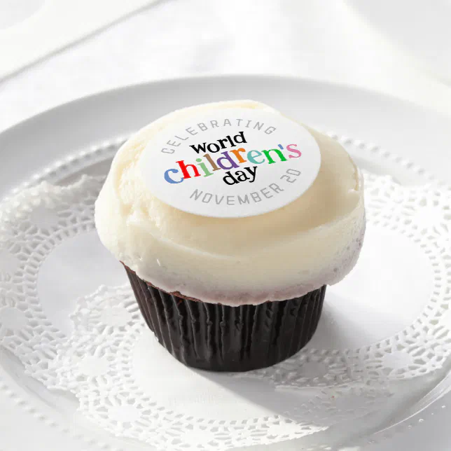 Colorful Happy World Children's Day Edible Frosting Rounds