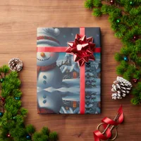 Whimsical Snowman Christmas Artwork Wrapping Paper