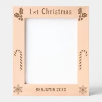 First Christmas Holly, Candy Canes, Show Name 8x10 Etched Frames