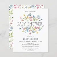 Budget Wildflowers Spring Baby Shower Invitation