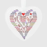 Words of Heart Acrylic Heart Ornament