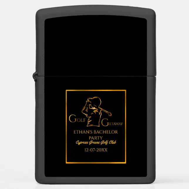 Golf Bachelor Party - Golfers Party Luxury Gold Zippo Lighter
