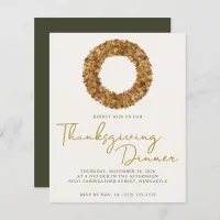 Budget Elegant Thanksgiving Fall Wreath Gold Foil