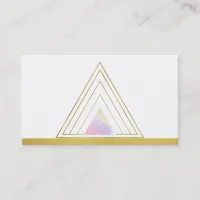 *~*  Gold Minimal Triangle Sacred Geometry Alchemy Business Card