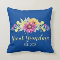 New Great Grandma Elegant Floral Throw Pillow