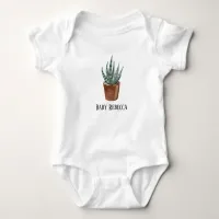 Potted Succulent Houseplant Custom Baby Bodysuit