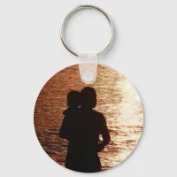 Silhouette of Father and Child Keychain