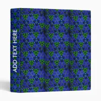 Botanical Garden Flower Blue & Green Kaleidoscope 3 Ring Binder